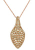ESTATE .38CT DIAMOND 14KT ROSE GOLD 3D CLUSTER PAVE TEAR DROP FLOATING PENDANT