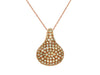 .45CT MULTI COLOR DIAMOND 14KT ROSE GOLD 3D OVAL PAVE TEAR DROP FLOATING PENDANT