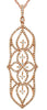 .90CT DIAMOND 14KT ROSE GOLD 3D ELONGATED OPEN FILIGREE FLOWER FLOATING PENDANT