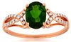1.44CT DIAMOND & AAA GREEN GARNET 14KT ROSE GOLD OVAL INFINITY ENGAGEMENT RING