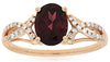 1.64CT DIAMOND & AAA RHODOLITE 14KT ROSE GOLD OVAL & ROUND INFINITY PROMISE RING