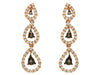.54CT WHITE & MOCHA DIAMOND 14K ROSE GOLD 3D MULTI LEAF JOURNEY HANGING EARRINGS