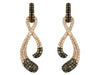 ESTATE LARGE 1.0CT WHITE & MOCHA DIAMOND 14K ROSE GOLD INFINITY HANGING EARRINGS