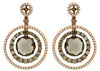 5.06CT WHITE & MOCHA DIAMOND & AAA SMOKY TOPAZ 14KT ROSE GOLD HANGING EARRINGS