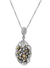 ESTATE 2.49CT MULTI COLOR DIAMOND 18KT WHITE GOLD 3D MULTI SHAPE CLUSTER PENDANT