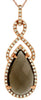 3.28CT DIAMOND & AAA SMOKY TOPAZ 14KT ROSE GOLD TEAR DROP INFINITY LOVE PENDANT