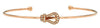 ESTATE .11CT DIAMOND 14KT ROSE GOLD 3D LOVE KNOT BELT FLEXIBLE BANGLE BRACELET
