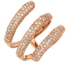 ESTATE WIDE 1.45CT DIAMOND 14KT ROSE GOLD 3D MULTI ROW CRISS CROSS PAVE FUN RING