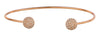 .45CT DIAMOND 14KT ROSE GOLD 3D DOUBLE BALL DOME SHAPE FLEXIBLE BANGLE BRACELET