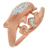 ESTATE .10CT DIAMOND 14KT ROSE GOLD 3D CLASSIC HAPPY DOLPHIN FUN RING