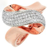 ESTATE WIDE .46CT DIAMOND 14KT ROSE GOLD 3D MULTI ROW LOVE KNOT FUN RING