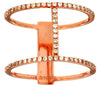 ESTATE WIDE .31CT DIAMOND 14KT ROSE GOLD 3D CLASSIC DOUBLE BAR FUN RING