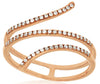 ESTATE WIDE .16CT DIAMOND 14KT ROSE GOLD 3D CLASSIC CRISS CROSS SNAKE RING