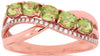 1.08CT DIAMOND & AAA PERIDOT 14KT ROSE GOLD OVAL & ROUND MULTI ROW INFINITY RING