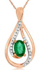 0.53CT DIAMOND & AAA EMERALD 14K ROSE GOLD OVAL & ROUND INFINITY FLOATING PENDANT