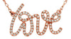 ESTATE .22CT DIAMOND 14KT ROSE GOLD 3D CLASSIC LOVE NECKLACE