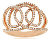 ESTATE WIDE .40CT DIAMOND 14KT ROSE GOLD 3D MULTI ROW LOVE KNOT ANNIVERSARY RING