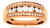 0.63CT DIAMOND 14KT ROSE GOLD 3D CLASSIC ROUND 7 STONE CHANNEL ANNIVERSARY RING