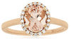 1.12CT DIAMOND & AAA MORGANITE 14KT ROSE GOLD 3D OVAL & ROUND FLOWER LOVE RING