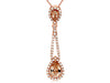 ESTATE 1.2CT DIAMOND & AAA MORGANITE 14KT ROSE GOLD TEAR DROP FLOATING PENDANT