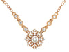ESTATE .48CT DIAMOND 14KT ROSE GOLD FLOWER STAR SNOWFLAKE BY THE YARD NECKLACE