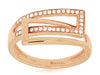 ESTATE .15CT DIAMOND 14KT ROSE GOLD 3D LOVE KNOT BELT RING