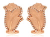 ESTATE WIDE .30CT DIAMOND 14KT ROSE GOLD 3D FLOWER CLIP ON HANGING EARRINGS