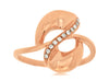 ESTATE .07CT DIAMOND 14KT ROSE GOLD 3D LOVE KNOT INFINITY FUN RING