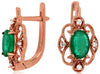 1.68CT DIAMOND & AAA EMERALD 14KT ROSE GOLD 3D FILIGREE HEART HANGING EARRINGS