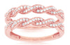 ESTATE .38CT DIAMOND 14KT ROSE GOLD 3D DOUBLE ROPE FILIGREE MILGRAIN INSERT RING