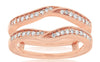 ESTATE .25CT DIAMOND 14KT ROSE GOLD 3D DOUBLE V FILIGREE MILGRAIN INSERT RING