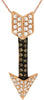 0.35CT WHITE & MOCHA DIAMOND 14KT ROSE GOLD ARROW TO YOUR HEART FLOATING PENDANT
