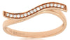 ESTATE .07CT DIAMOND 14KT ROSE GOLD 3D CLASSIC SWIRL BAR FUN RING