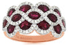 WIDE 3.53CT DIAMOND & AAA RUBY 14KT ROSE GOLD 3D OVAL & ROUND ANNIVERSARY RING