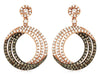 1.37CT WHITE & MOCHA DIAMOND 14KT ROSE GOLD 3D MULTI CIRULAR HANGING EARRINGS