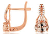 1.40CT DIAMOND & AAA MORGANITE 14KT ROSE GOLD OVAL & ROUND FUN HANGING EARRINGS