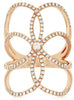 ESTATE LARGE .62CT DIAMOND 14KT ROSE GOLD 3D INFINITY FLOWER LOVE RING