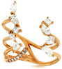 ESTATE WIDE .88CT DIAMOND 14KT ROSE GOLD 3D MULTI SHAPE CRISS CROSS FUN RING