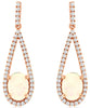 1.35CT DIAMOND & AAA OPAL 14KT ROSE GOLD OVAL & ROUND ELONGATED HANGING EARRINGS