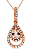 ESTATE .46CT DIAMOND & AAA MORGANITE 14KT ROSE GOLD TEAR DROP FLOATING PENDANT