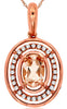 .49CT DIAMOND & AAA MORGANITE 14KT ROSE GOLD 3D OVAL & ROUND FLOATING PENDANT