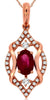 .72CT DIAMOND & AAA RUBY 14KT ROSE GOLD 3D OVAL & ROUND MARQUISE SHAPE PENDANT