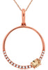 .26CT DIAMOND & AAA MORGANITE 14K ROSE GOLD 3D OVAL & ROUND CIRCULAR FUN PENDANT