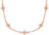 0.72CT DIAMOND 14KT ROSE GOLD 3D FILIGREE MULTI FLOWER BY THE YARD LOVE NECKLACE
