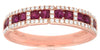 0.80CT DIAMOND & AAA RUBY 14KT ROSE GOLD ROUND SQUARE WEDDING ANNIVERSARY RING