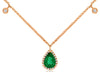 0.80CT DIAMOND & AAA EMERALD 14KT ROSE GOLD 3D PEAR SHAPE & ROUND LOVE NECKLACE