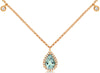 .62CT DIAMOND & AAA AQUAMARINE 14KT WHITE GOLD 3D TEAR DROP BY THE YARD NECKLACE