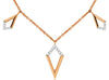 ESTATE .14CT DIAMOND 14KT ROSE GOLD 3D GEOMETRICAL BY THE YARD FUN LOVE NECKLACE