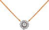 ESTATE .26CT DIAMOND 14KT ROSE GOLD 3D CLASSIC FLOWER FILIGREE LOVE NECKLACE