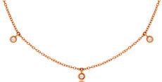 0.14CT DIAMOND 14KT ROSE GOLD 3D CLASSIC BEZEL FILIGREE BY THE YARD LOVE NECKLACE